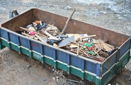 Business office with waste segregation bins