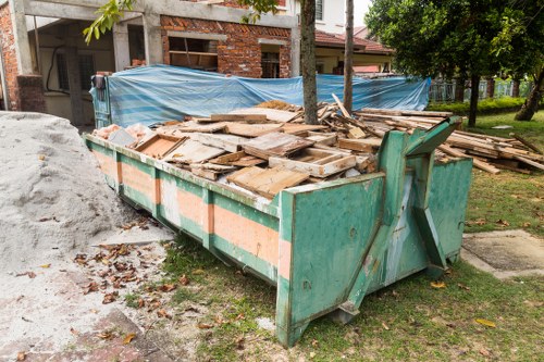 Recycling bins and waste sorting in a South London neighborhood