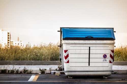 Commercial waste disposal truck in South London