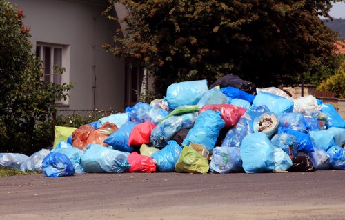 Rubbish clearance team removing waste in South London