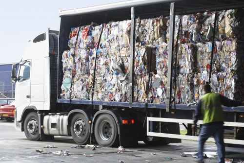 Employees participating in Wimbledon business recycling program